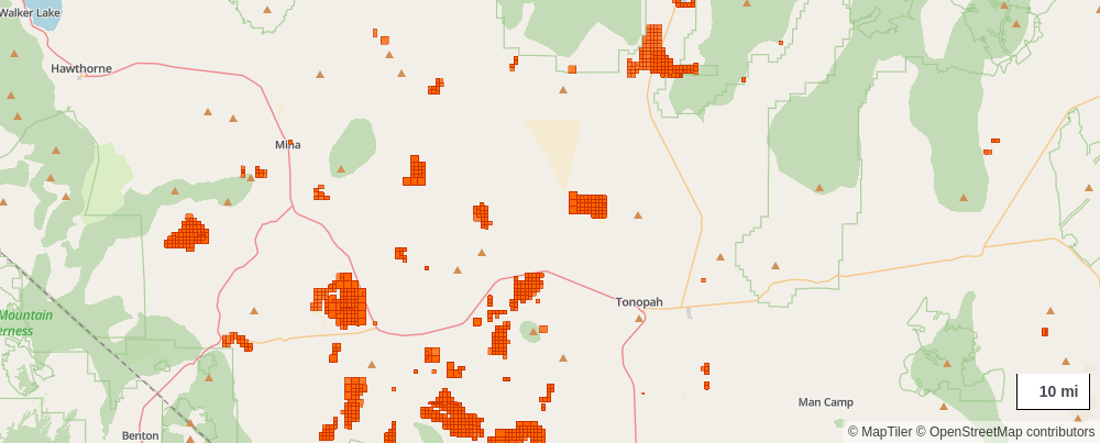 Nevada mining claims map preview in ClaimLayer