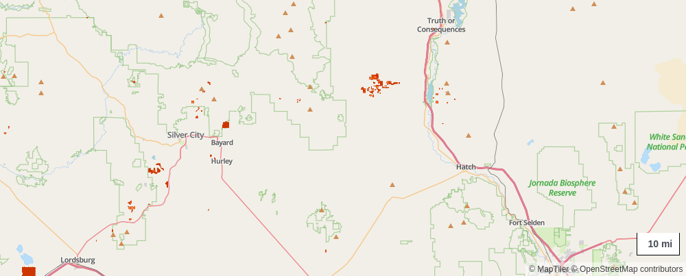 New Mexico mining claims map preview in ClaimLayer