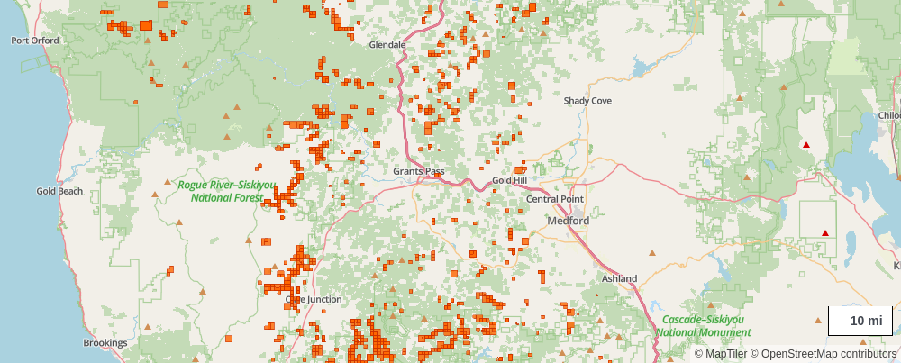 Oregon mining claims map preview in ClaimLayer