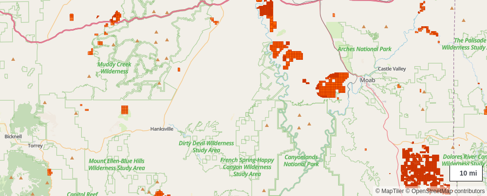 Utah mining claims map preview in ClaimLayer