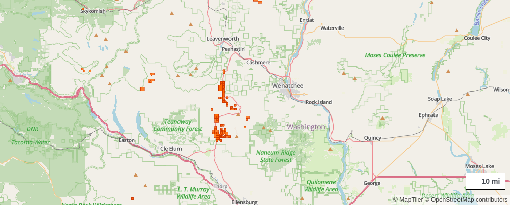 Washington mining claims map preview in ClaimLayer